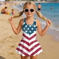 thumbnail image 3 of Xixirimido Vintage American Flag Print One Piece Swimsuit for Girls Sleeveless Swim Dress Girls Modest Bathing Suit Skirted Swimwear with Built-in Shorts UPF 50+, 10-11 Years, 3 of 7