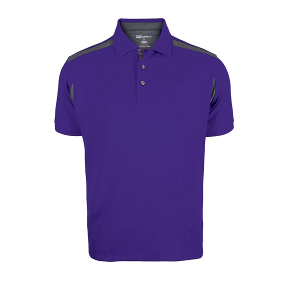 Pro Celebrity Men's CEO Polo Shirt (2X, Purple & Graphite)