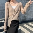 thumbnail image 4 of Women's Lightweight V Neck Button Down Cardigan Sweater For Casual Outfit With Long Sleeves Long Sleeve Shirts for Women Long Sleeve Shirts for Women, 4 of 5