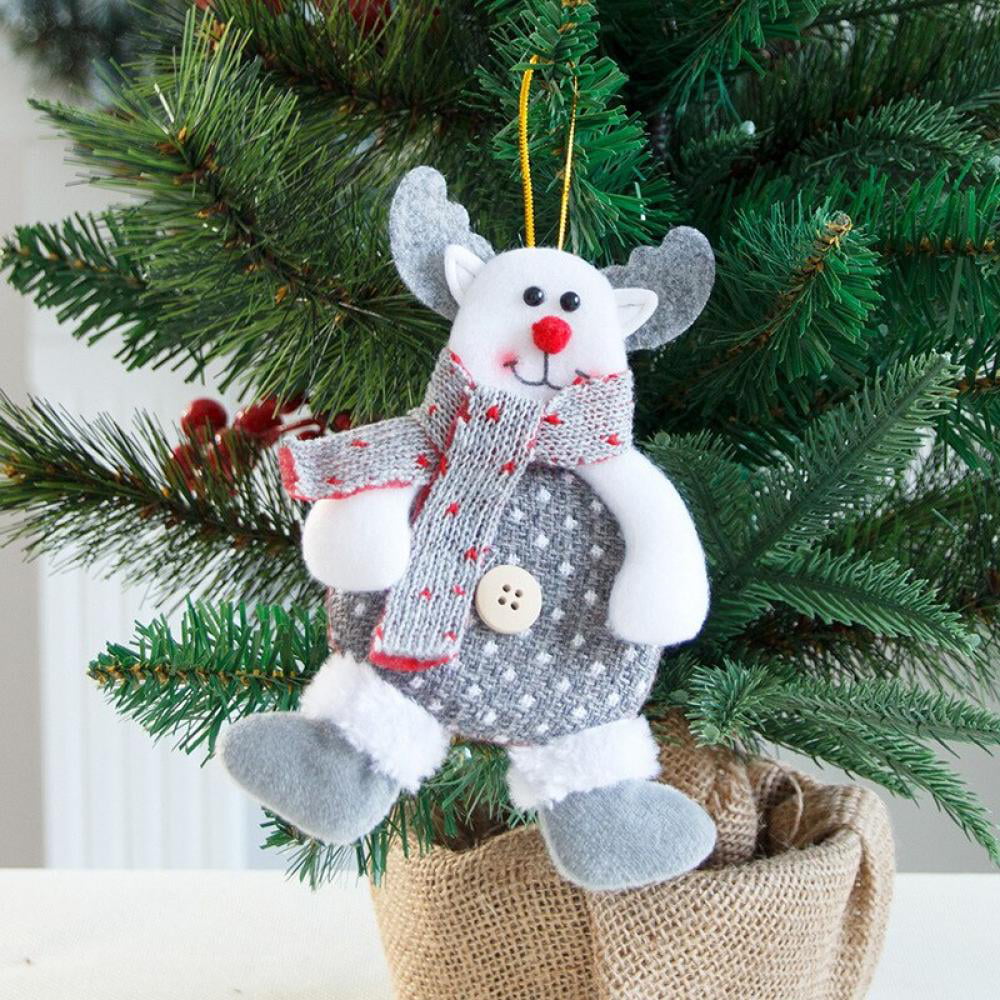 Lovely Santa Elk Snowman Doll Christmas Tree Hanging Pendant Xmas Party Ornament 