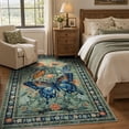 thumbnail image 5 of Lahome Decor 5'x7' Butterfly Bedroom Rug,Area Rugs 5x7ft Rugs for Living Room, Non-Slip Washable Rugs Stain Resistant Boho Floral Rug Low-Pile Throw Rug for ‎Dining Room Office,Green, 5 of 11