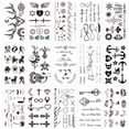 thumbnail image 1 of Adhesivo temporal para tatuajes Glaryyears, negro, 20 hojas, 1 of 4