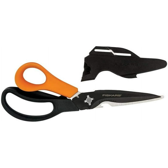 Fiskars Multi-Purpose Garden Shears 356922 - Ergonomic Steel Blade - Orange & Black