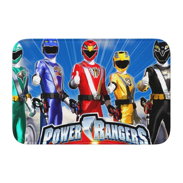 Alfombra con dobladillo personalizado de Power Rangers para interiores, para el hogar, el dormitorio, el baño, la cocina, alfombra decorativa para el suelo, alfombra con absorción de agua de 40 x 60