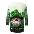 thumbnail image 5 of TaTaai St. Patrick's Day Women's Casual Print Round Neck 3/4 Sleeve T-Shirt Loose Top Gift, 5 of 5
