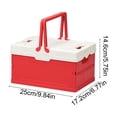 thumbnail image 3 of Caja de almacenamiento plegable de plástico Pequeño contenedor organizador – Azul, Rosa, Rojo, Morado, Verde, Amarillo – 9,84x6,77x5,75 pulgadas • Maletero apilable para coches, armario, casa, 3 of 6