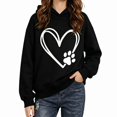 thumbnail image 2 of ITSAME Hoodie for Girls (1-10) Long Sleeve Pullover Loose Fit Heart Print Fall Casual Comfy Hooded Sweatshirt Size 9, 2 of 6