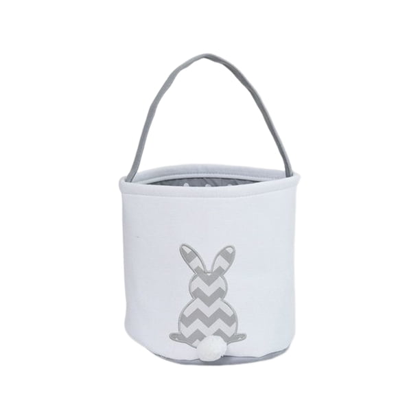 Wosthever Bolsa de conejito Canasta de Pascua Conveniencia Regalo dulce Apariencia linda Cubos de vacaciones Patrones surtidos Bolsas con asa de Almacenamiento y organización del hogar Raya Gris