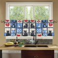 thumbnail image 4 of Yayeee Kitchen Curtains Tier Set of 2 Light Filtering 57"x36" Over Sink Window Panels, Black Cats and Hearts, 4 of 7