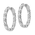 thumbnail image 2 of White Sterling Silver Earring In & Out Hoop Women'S Cubic Zirconia CZ Oval Clear Round 29.5 mm 23.88, 2 of 3
