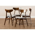 thumbnail image 5 of Baxton Studio Danica Mid-Century Modern Transitional Light Grey Fabric Upholstered and Walnut Brown Finished Wood, 5 of 6