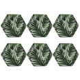 thumbnail image 2 of Bingfone Vintage Tropical Palm Leaves1 Leather Drinks Coasters With Set Of 6,Suitable For Home Kitchen,Coffee Cup Coasters Home Gift, 2 of 9