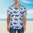 thumbnail image 2 of Xecao Whale print Hawaiian shirt - a stylish short-sleeve button-down for men, perfect for casual beach and tropical outings., 2 of 9
