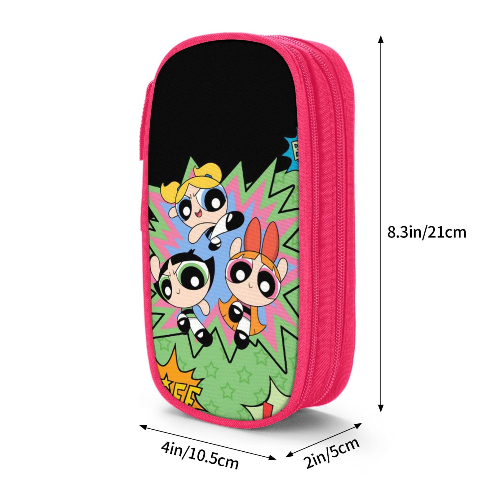 The Powerpuff Gi-rls Pencil Case Large Capacity Pencil Pouch Penbag Office Stationery Organizer Travel Makeup Bag Pink