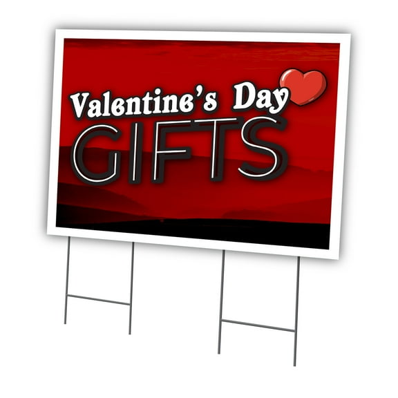 Valentines Day Gifts 24" X 36" Yard Sign & Stake | Advertise Your Business | Stake Included Double Sided Image | Made in The USA