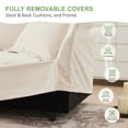 thumbnail image 6 of Luxurious U-Shape Sectional Sofa Couch, 4-Seater Deep Seat Cloud Couch in Cream Chenille Fabric, French Edge Design for Living Room & Apartment, 6 of 21