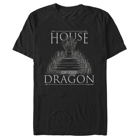 Men's Game of Thrones: House of the Dragon Iron Throne Logo Graphic Tee Black Small