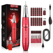 Electric Nail Drill Machine, KUIIYER 30000RPM Professional Nail Drill Kit (65Pcs Portable Variable Speed All-Metal Chuck Lock Forward & Reverse Nail File Set) for Acrylic Nails DIY Manicure Pedicure
