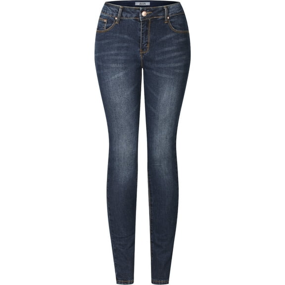 Solid Stretchy 5 Pocket Skinny JeansÂ