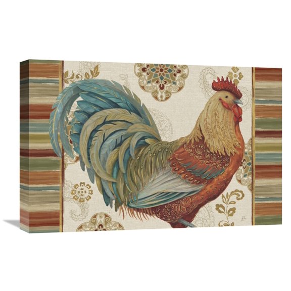 Global Gallery Daphne Brissonnet 'Rooster Rainbow IIIA' Canvas Wall Art