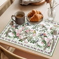 thumbnail image 3 of Placemat Set of 4 Spring Flowers Pink Placemats for Dining Table Bird Floral Leaf Washable Table Mats for Kitchen and Party Decor Indoor & Outdoor Use, 3 of 8