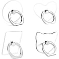 thumbnail image 1 of Transparent Cell Phone Ring Stand Holder, 4 Packs Phone Ring Holder Kickstands, 360° Degree Rotation Clear Finger Ring Grip Stand Compatible with Most Smartphones and Tablet, 1 of 5