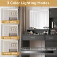 thumbnail image 4 of Makeup Vanities Vanity Desk with Mirror and LED Light Strip,Dressing Table with Large Drawer, 3 Level Storage Dresser & 3 Lighting Modes Adjustable Brightness, Suitable for Bedroom(Black),Bedroom Mak, 4 of 7