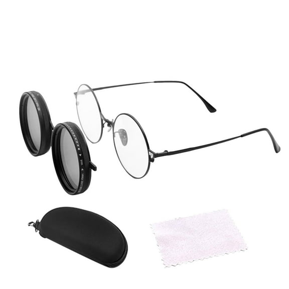 YfiDSJFGJ Adjustable Tint Sunglasses, 1-9 Gears Rounded Polarized Glasses with ND Filter Lenses, for Men Beach Shady Fishing Driving