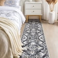 thumbnail image 3 of MeyJey Boho Indoor Hallway Runner Rug 2'x8', Oriental Non Slip Machine Washable Area Rug Distressed Vintage Floor Carpet for Bedroom Kitchen Dinning/Living/Laundry Room, Gray/Brown, 3 of 14