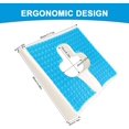 thumbnail image 2 of Bedsore Cushion Memory Foam Gel  Pad for Bedridden Elderly Disabled T-Shaped Opening Triangular Slope Design Blue, 2 of 8