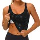thumbnail image 3 of Fotbe Game Time Sujetador Deportivo Largo sin Aros para Mujer con Almohadillas y Soporte Medio, Transpirable y Absorbente, Camiseta Tipo Chaleco o Tank Top-Small, 3 of 8