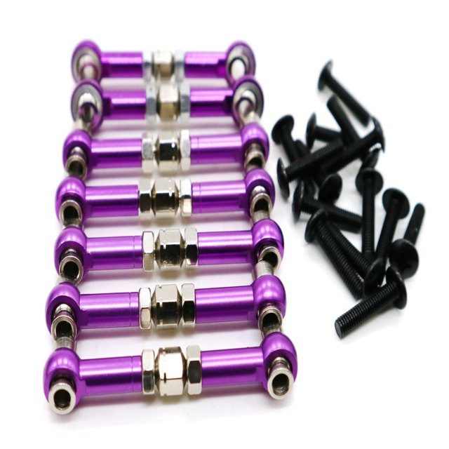 Ounissouiy RCGOFOLLOW conjunto de varillas de enlace de dirección pieza de coche RC distancia entre ejes juego de varillas de enlace de Kits de construcción modelo Púrpura
