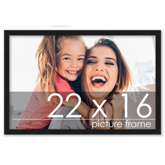 22x16 Frame Black Wood Picture Frame - UV Acrylic, Foam Board Backing, & Hanging Hardware Included!