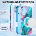 thumbnail image 4 of CASEFIV for iPhone 17 Case,Compatible with Mag-Safe,Slim Shockproof Rugged Marble 6.3 inch Phone Case for Women Girls,Blue, 4 of 7