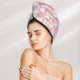 thumbnail image 2 of Yiaed Cute Rabbit Carrot Print Hair Cap with Button,Coral Fleece Hair Towel Wrap for Women Wet Hair,Quick Dry Turban for Wet Hair Long Thick Hair, 2 of 5