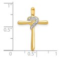 thumbnail image 4 of Auriga Fine Jewelry Mother's Day Gift 10K Yellow Gold .02ct. Diamond Heart Cross Chain Slide for Women, 4 of 6