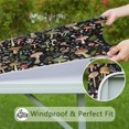 thumbnail image 6 of Red Mushroom Flower Black Pattern Square Fitted Tablecloth with Elastic Edge,Square Table Cover,Washable Elastic Table Cover for Home Kitchen Party Decor 34"x34", 6 of 6