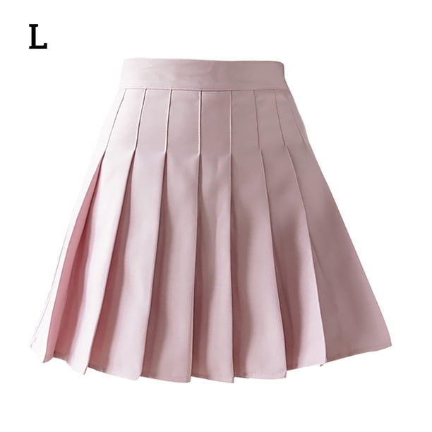 Falda plisada Mini uniforme de colegiala de tenis de cintura alta con pantalones cortos, rosa, L Vogacara AP001094-13