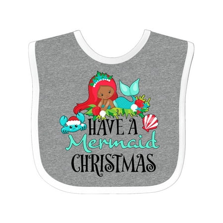 

Inktastic Have a Mermaid Christmas with Crab and Seashell Gift Baby Boy or Baby Girl Bib