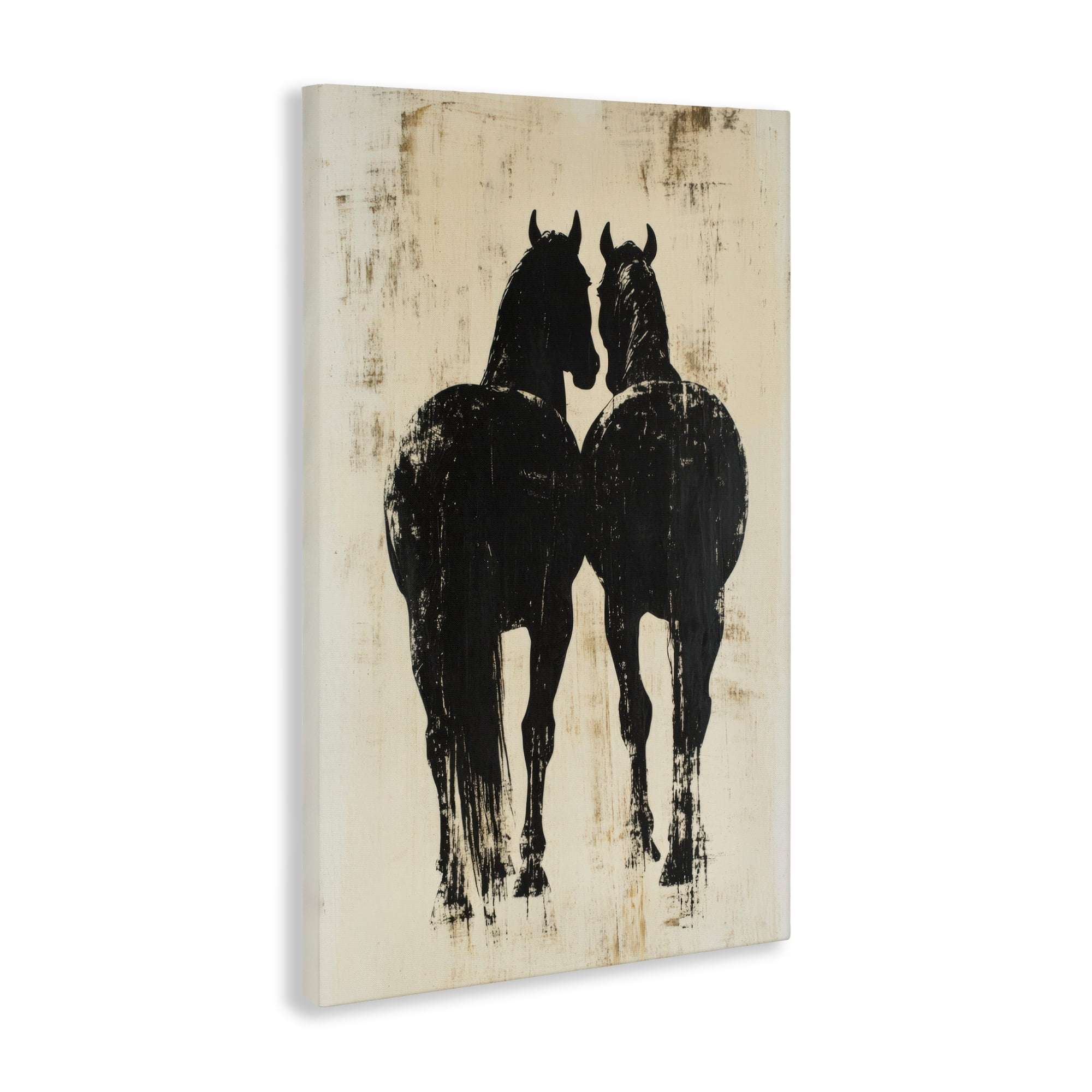 Stupell Industries Twin Horses Facing Away Canvas Wall Art, design by Petal Prints Design