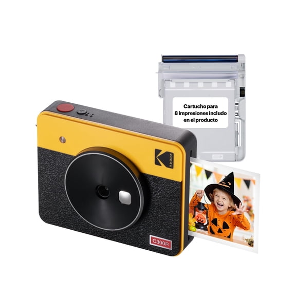 Open Box Kodak KODAK Mini Shot 3 Retro Mini Shot 3 Retro 4PASS 2-in-1 Instant Camera and Photo Printer (3x3 inches) + 68 Sheets Gift Bundle, Yellow