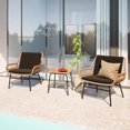 thumbnail image 2 of 3-Piece Outdoor Conversation Set - Rattan Chairs & Coffee Table, All-Weather Patio Furniture, 300lbs Capacity, Boho Style for Balcony, Garden, Deck & Bistro, 2 of 6