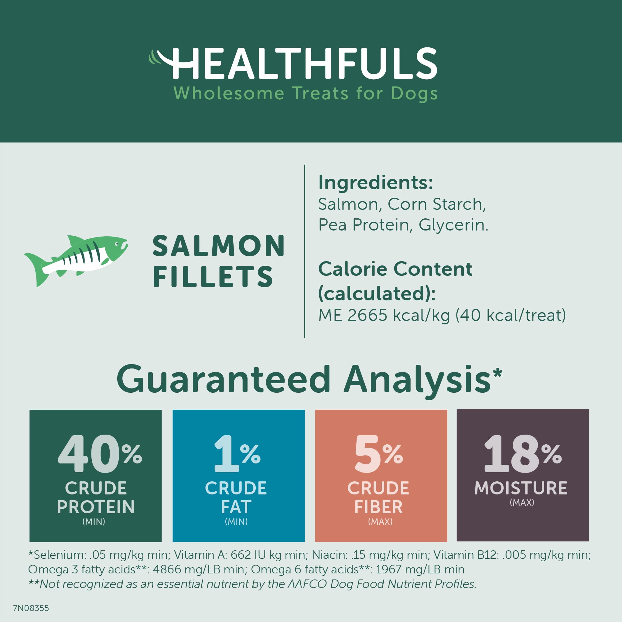(2 pack) Healthfuls Salmon Fillet Dog Treats, 3.5oz