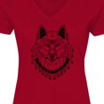 thumbnail image 4 of Inktastic Tribal Wolf Head Women's V-Neck T-Shirt, 4 of 5
