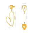 thumbnail image 6 of Linawe Yellow Earrings, Heart Stud Earrings for Women Trendy, 14K Gold Plated Asymmetrical Lover Earrings Dangling, Neon Teacher Preppy Earrings, Queen Hearts Costume, 6 of 7