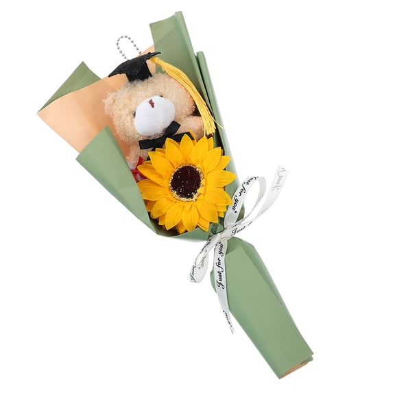 Luxshiny Plush Graduation Bear Bouquet - Unique Soft Toy Gift for Home Celebrations and Special Graduation Parties