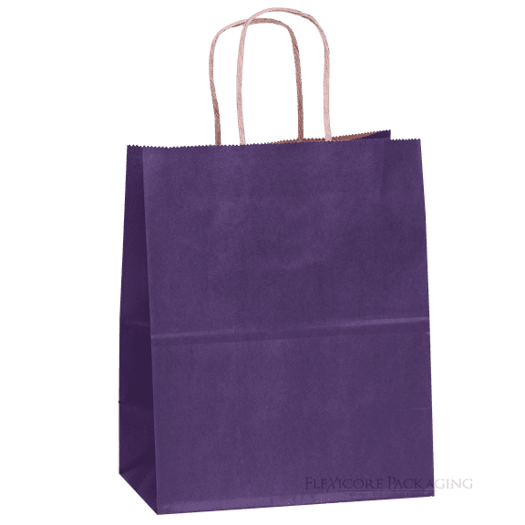 Purple Kraft Paper Bags, 8"x4.75"x10.25", 50ct