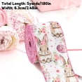 thumbnail image 4 of Easter Bunny Ribbon 6.3cm x 15 Yards Polyester Craft Ribbon For Gift Wrapping Floral Arrangements Wreath Decor DIY Hair Bows Party Spring Decorations, 4 of 6
