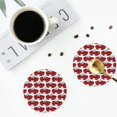 thumbnail image 5 of Pofeuu Cute Red Crab Print Leather Coasters Set of 6, Round Cups Mugs Mat Pad for Home Kitchen Heat Resistant Drink Coasters,Round Shape, 5 of 7
