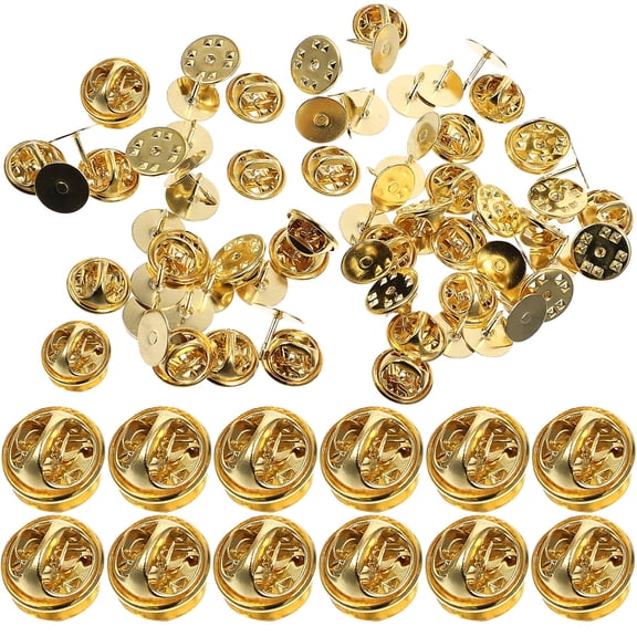 Soimiss 50Sets Metal Pin Backs with Locking Clutch for Lapel Brooch Tie Tack Pins